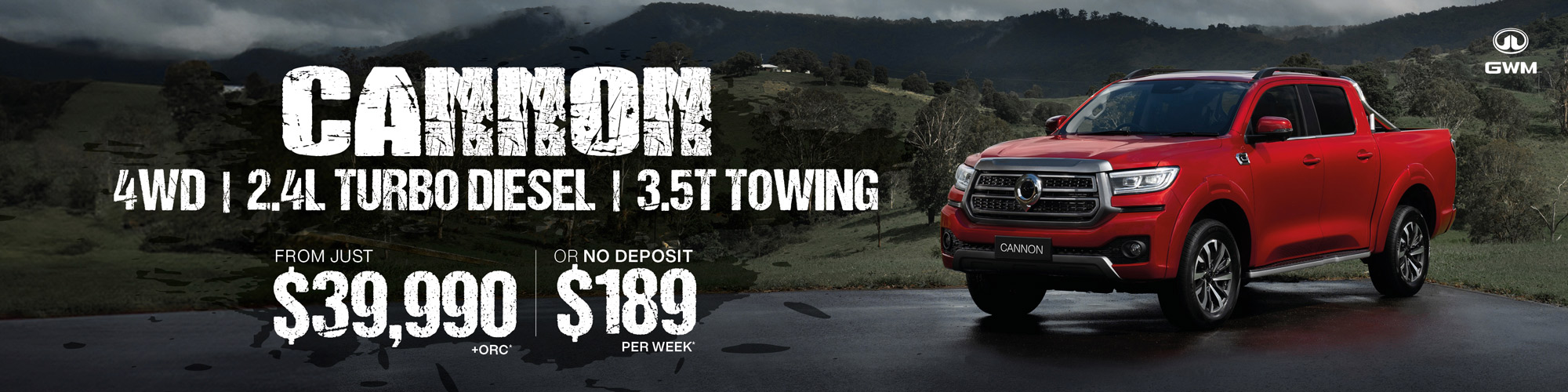 Banner GWM Cannon Offer